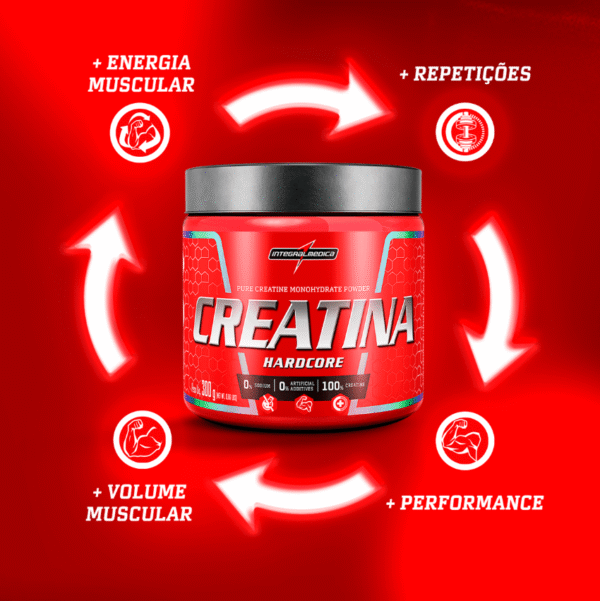Creatina 100% Pura 300g Hardcore - Imagem 3