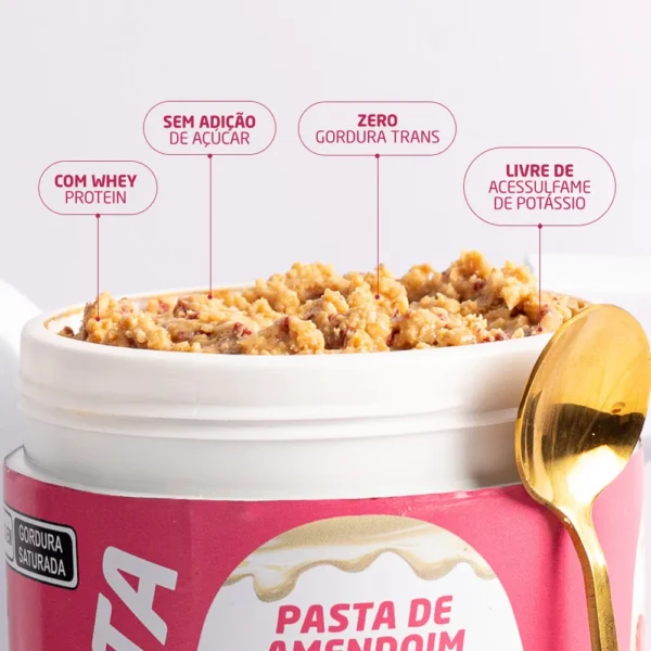 Pasta de Amendoim 600g - Morango Nutrata - Imagem 5