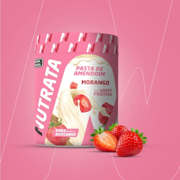 Pasta de Amendoim 600g - Morango Nutrata - Imagem 2