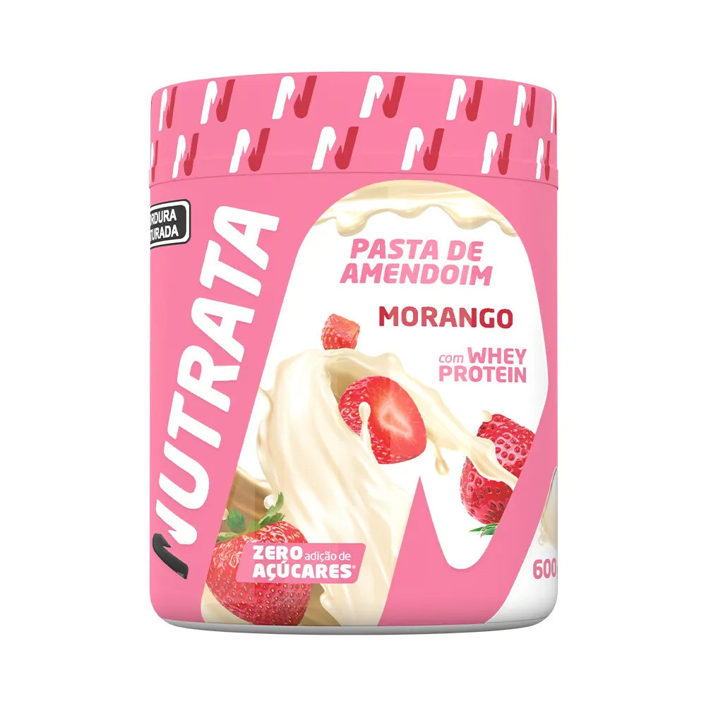 Pasta de Amendoim 600g - Morango Nutrata