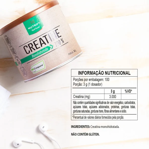 Creatina Creapure 300G Nutrify - Imagem 5